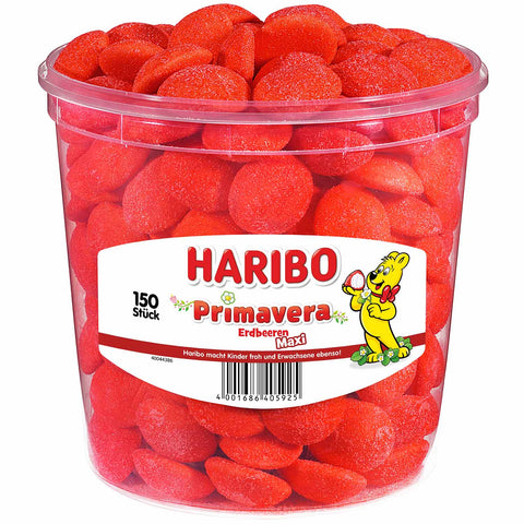 Haribo Erdbeeren Primavera Maxi Runddose 150 Stück
