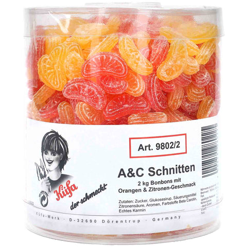 Küfa Bonbons A&C Schnitten Orangen & Zitronen-Geschmack 2kg