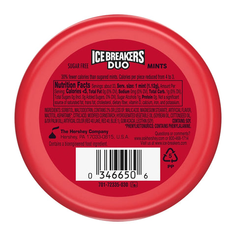 Ice Breakers Duo Fruit + Cool Strawberry sugarfree 36g