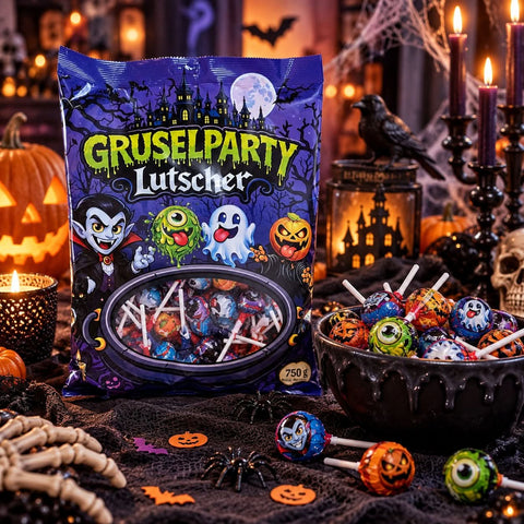 Gruselparty Lutscher Mix 750g – Süße & Saure Lollies gemischt – Halloween Süßigkeiten