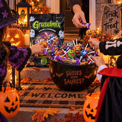 Gruselmix 1kg – Süße & Saure Lutscher und Kaubonbons – Halloween Süßigkeiten