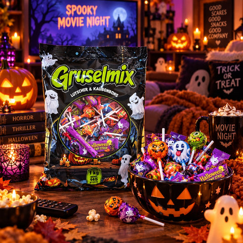 Gruselmix 1kg – Süße & Saure Lutscher und Kaubonbons – Halloween Süßigkeiten
