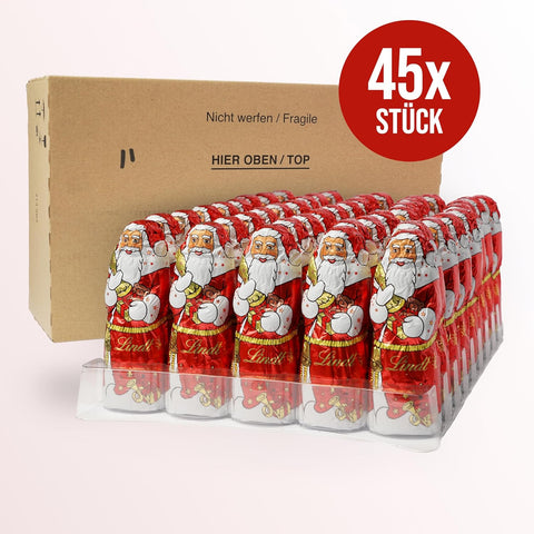 Lindt Weihnachtsmänner aus Alpenvollmilch – 45er Großpackung (45 × 40g)