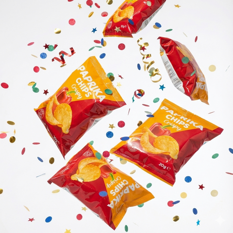 Paprika Chips als Karneval-Wurfmaterial – 40×20 g Mini-Chips einzeln verpackt