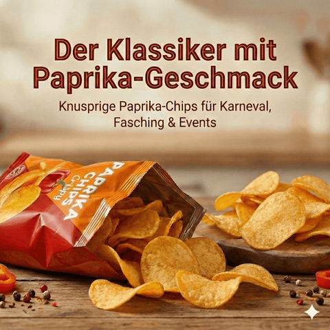 Paprika Chips als Karneval-Wurfmaterial – 40×20 g Mini-Chips einzeln verpackt