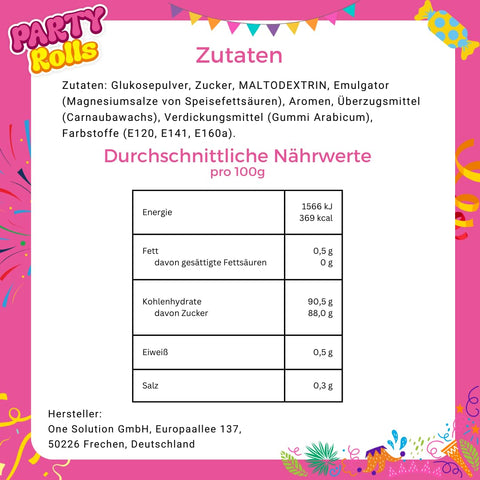 Traubenzucker Röllchen - Wurfmaterial für Karneval & Fasching – 200 Stück einzeln verpackt 500g
