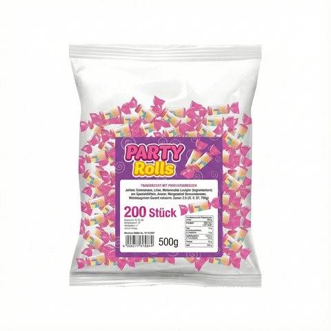 Traubenzucker Röllchen - Wurfmaterial für Karneval & Fasching – 200 Stück einzeln verpackt 500g